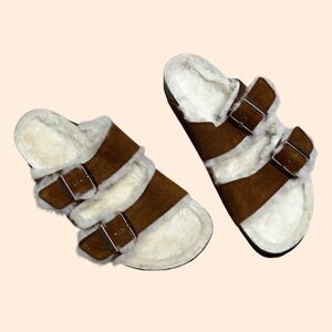 Birkenstock Arizona Shearling Suede Mink